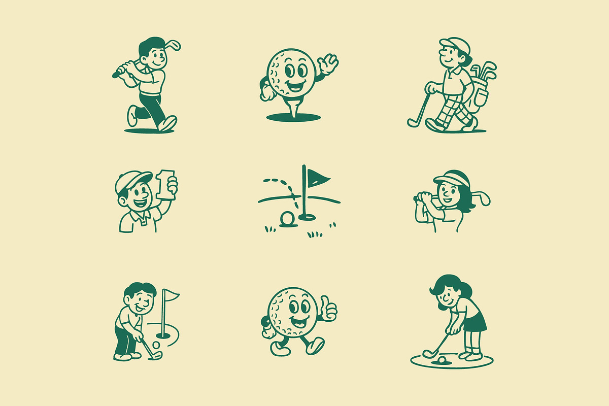 Golf Mascot Graphic, a Sport Illustration by Skilline Supply Co. (Photo 2 of 12)