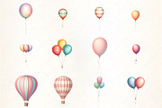 Hot Air Balloon Png, Pastel Balloons, an Illustration by CrexoraLab (Thumbnail 3 of 5)