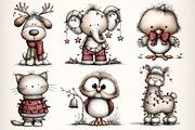 Whimsical Christmas Clipart Bundle, an Illustration by Dream Creation (Thumbnail 3 of 7)