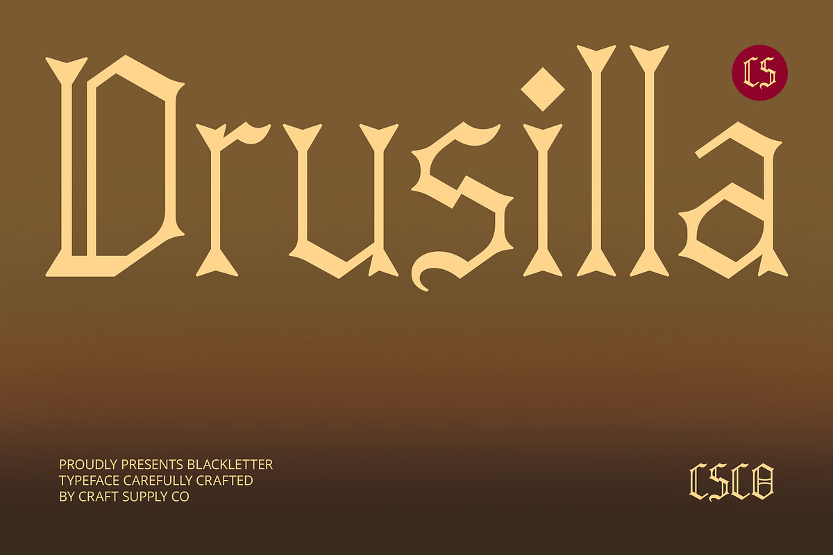 CS Drusilla – Blackletter Font, a Blackletter Font by Craft Supply Co. (Photo 1 of 8)
