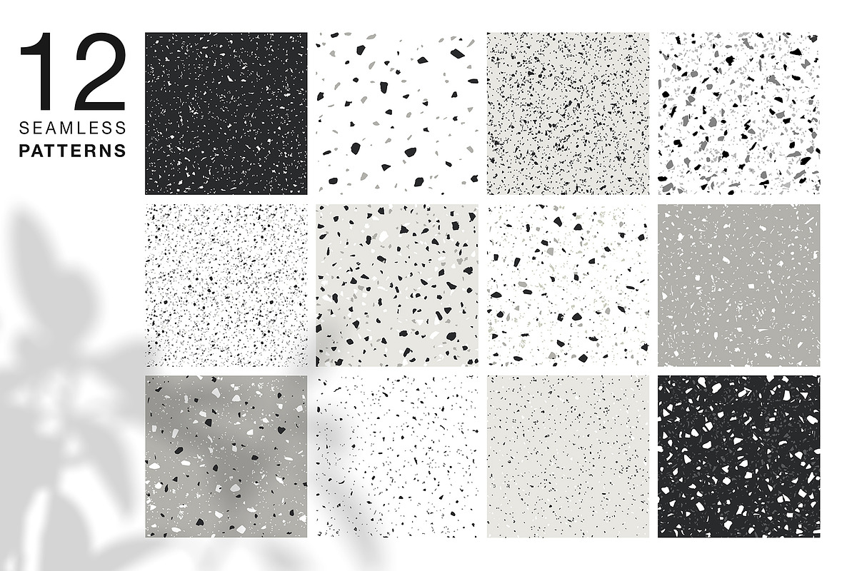 TERRAZZO monochrome collection, a Pattern Graphic by EkaterinaKiriy (Photo 2 of 8)