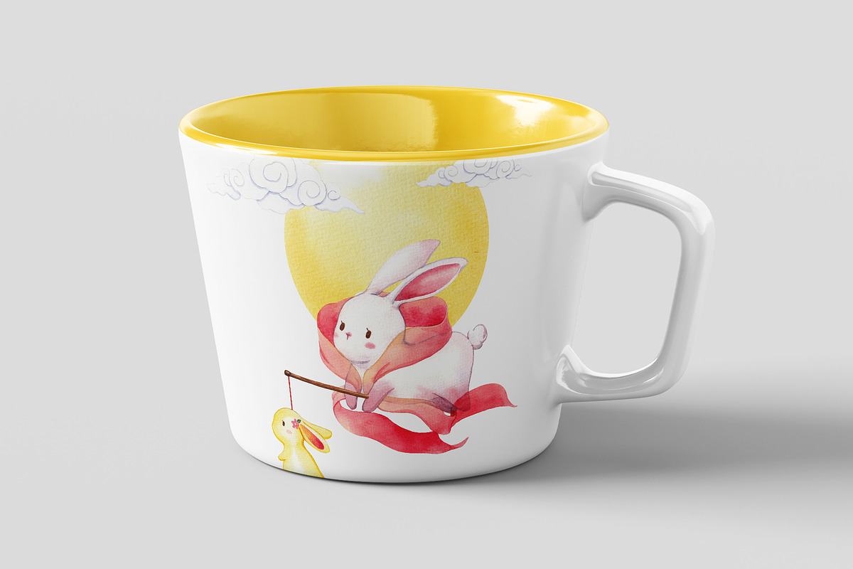 Mid-Autumn Festival & White Rabbit, an Animal Illustration by CreativeValuation (Photo 17 of 17)