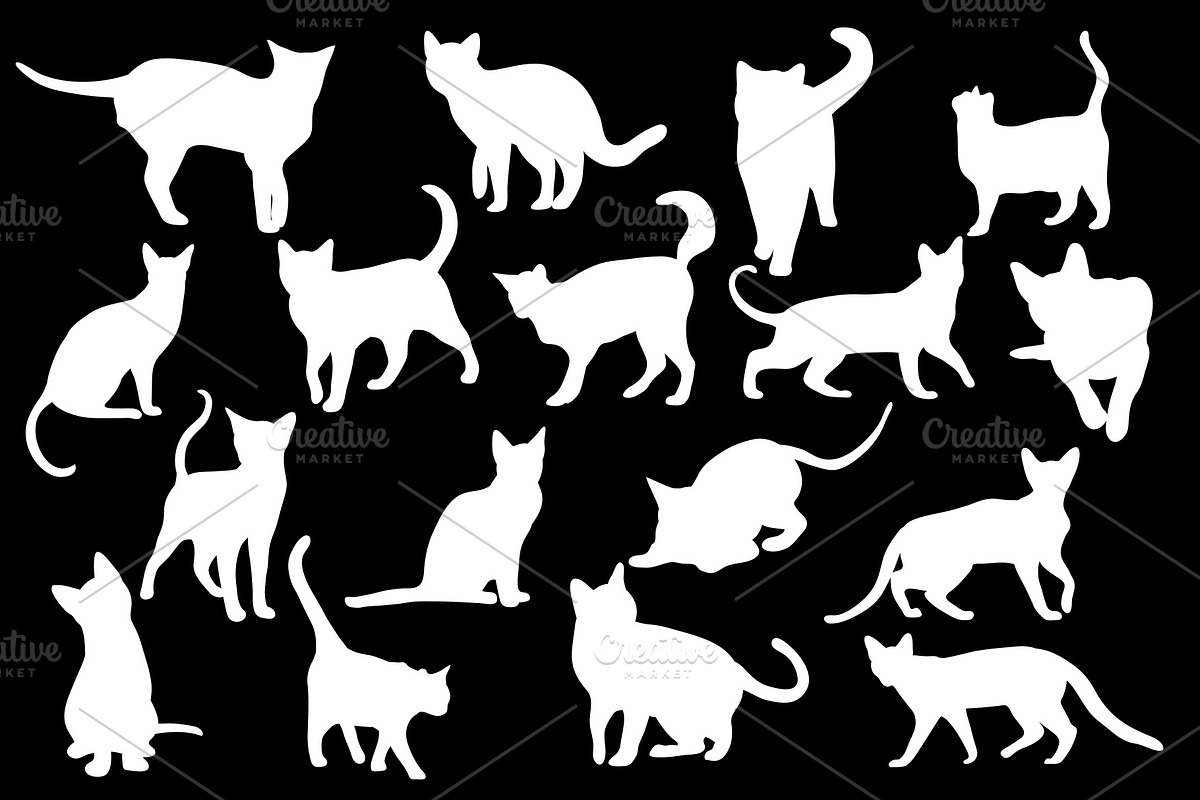Cat silhouette vector set, a Graphic by Vectorwins Premium Shop (Photo 3 of 3)