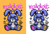 Streetwear Rabbit Graffiti Design, an Animal Illustration by Pries Studio (Thumbnail 2 of 3)