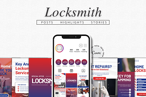 Locksmith Instagram Canva Templates, a Social Media Template by Talipic Designs