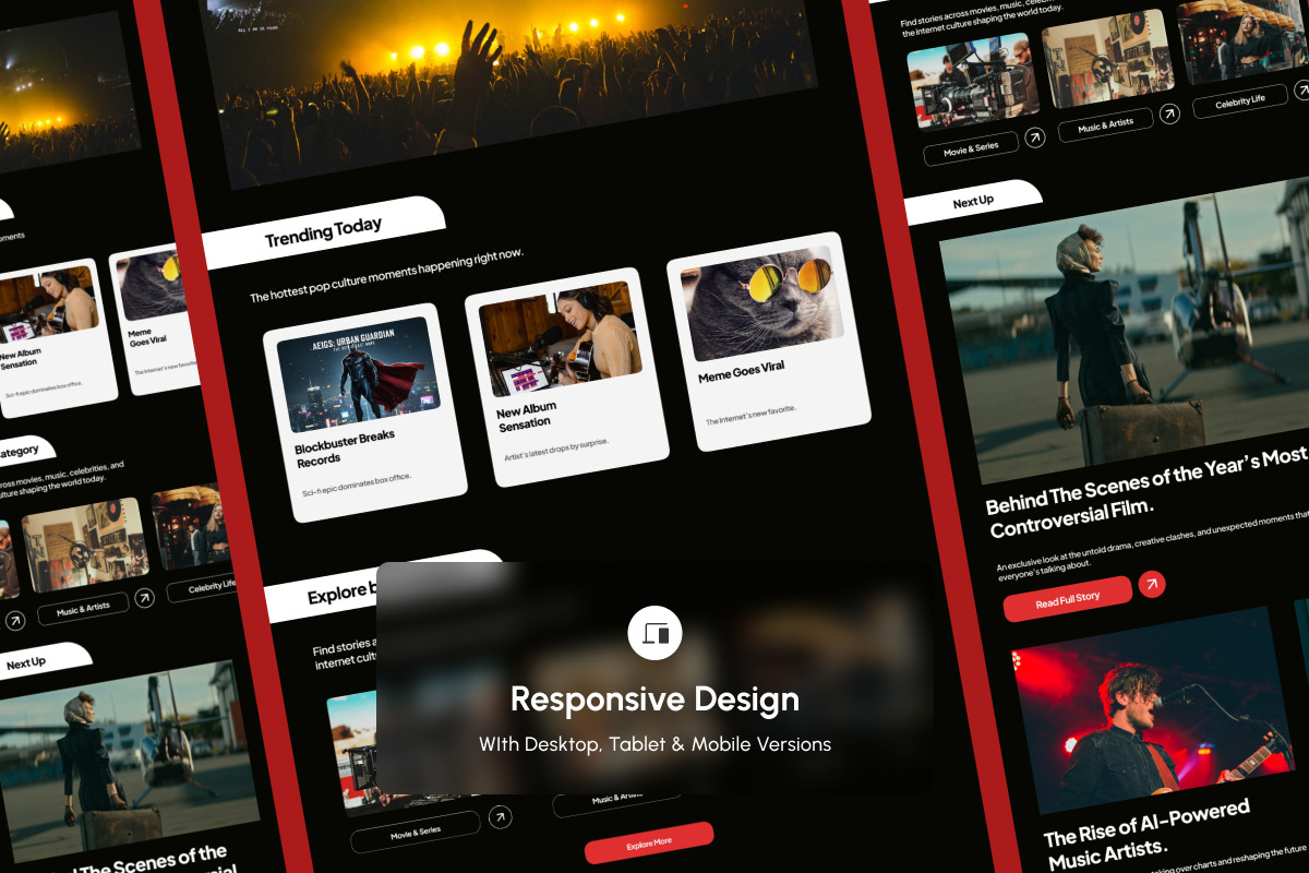 Wedwes - Pop Culture News Landing, a Landing Page Template by productype1 (Photo 3 of 5)
