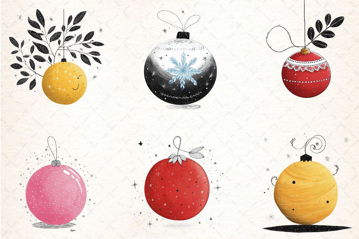 Bauble Clipart Set, an Illustration by DreamCafeArt (Photo 2 of 8)