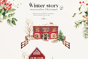 Winter story-watercolor Christmas, a Seasonal Illustration by Pamyatka Shop (Thumbnail 14 of 27)