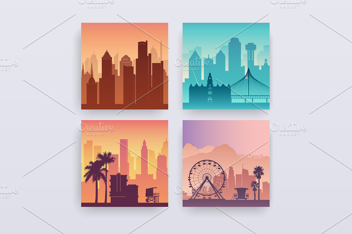 USA Cities Landscape Collection, an Illustration by Chuhastock (Photo 9 of 13)