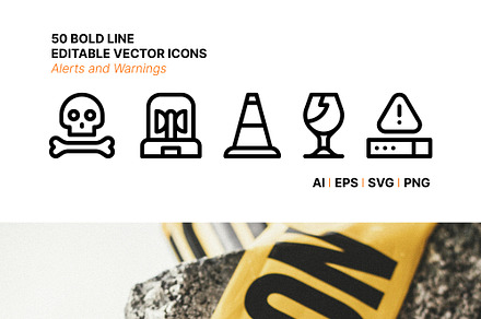 50 Alerts and Warnings Icons