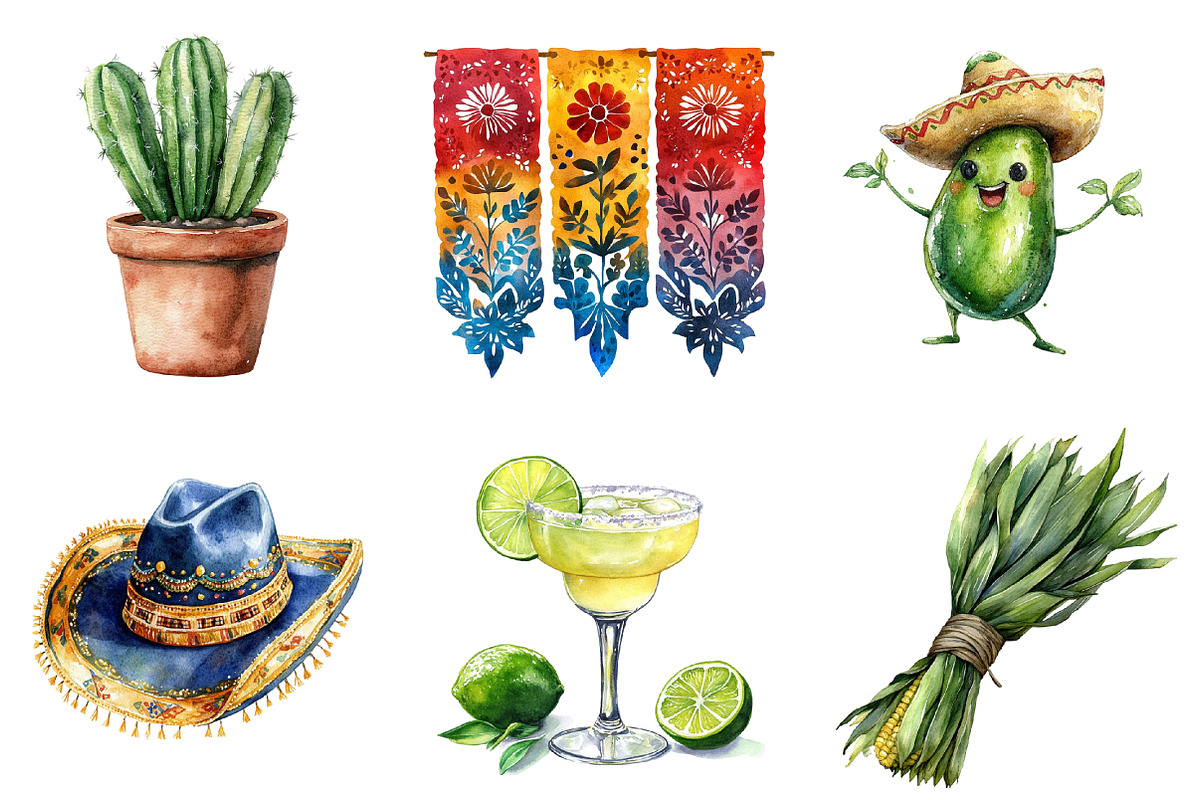 Watercolor Cinco De Mayo PNG, an Illustration by SinaCreation (Photo 2 of 5)