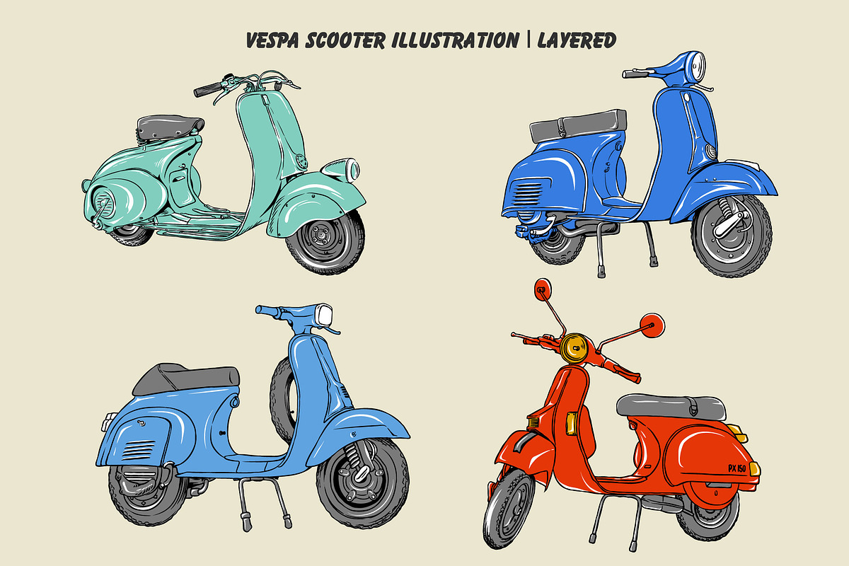 VESPA VECTOR ILLUSTRATION, an Illustration by Ben studio (Photo 1 of 5)