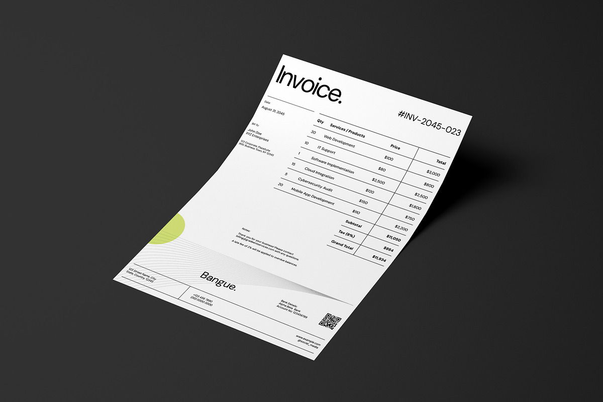 Invoice Template - Bangue preview 2