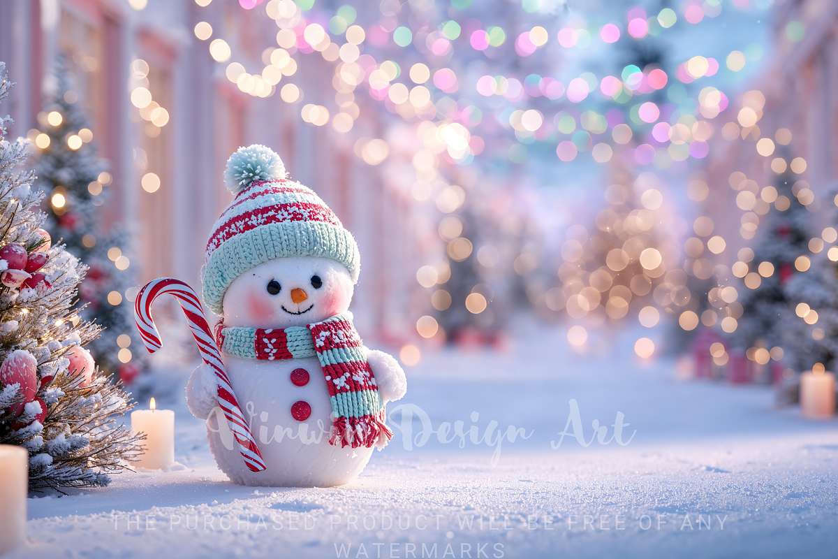 Pastel Snowman Digital Backdrop, a Background Photo by Winwin Design Art (Photo 7 of 8)