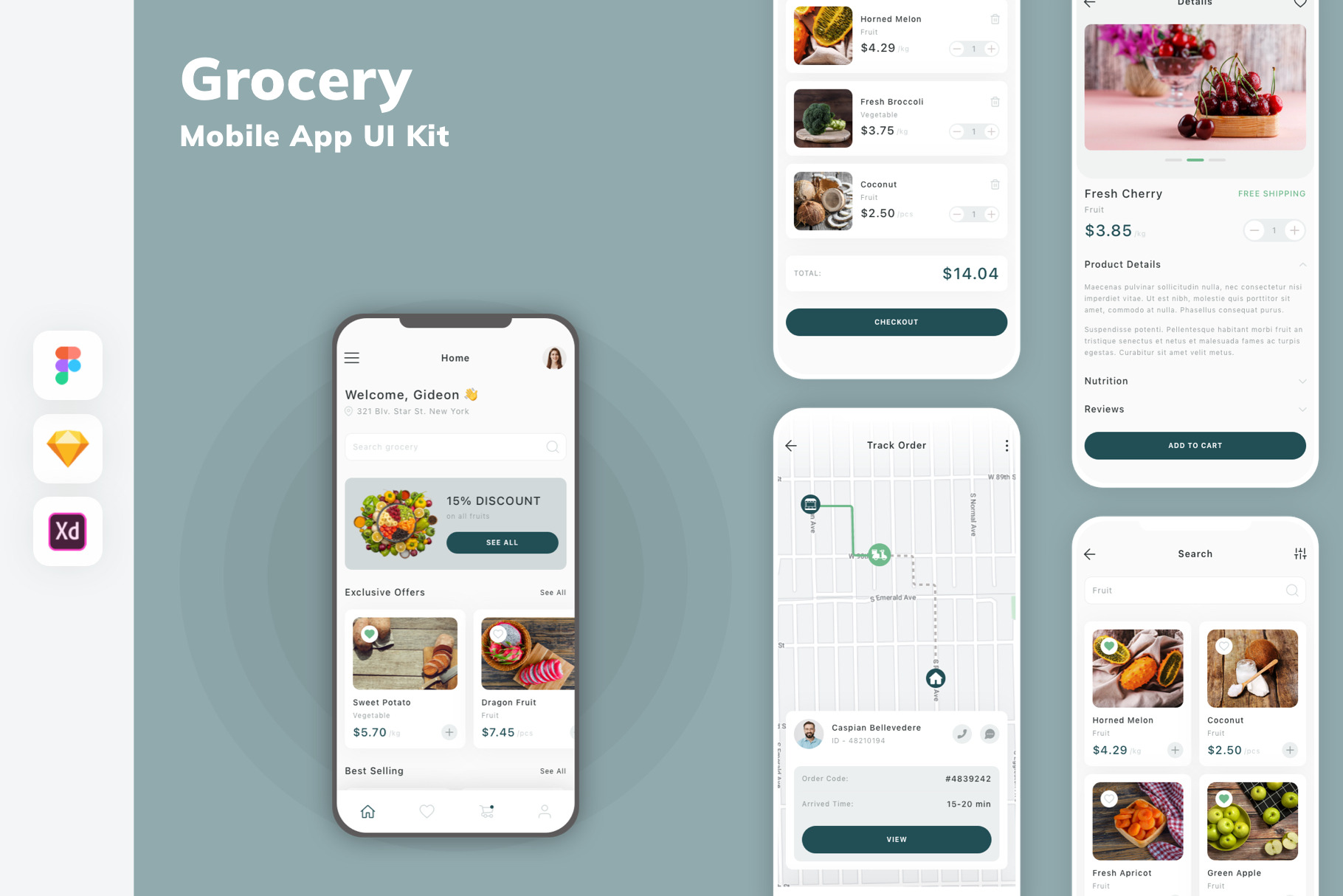Grocery Mobile App UI Kit, an UI Kit Template by uicube