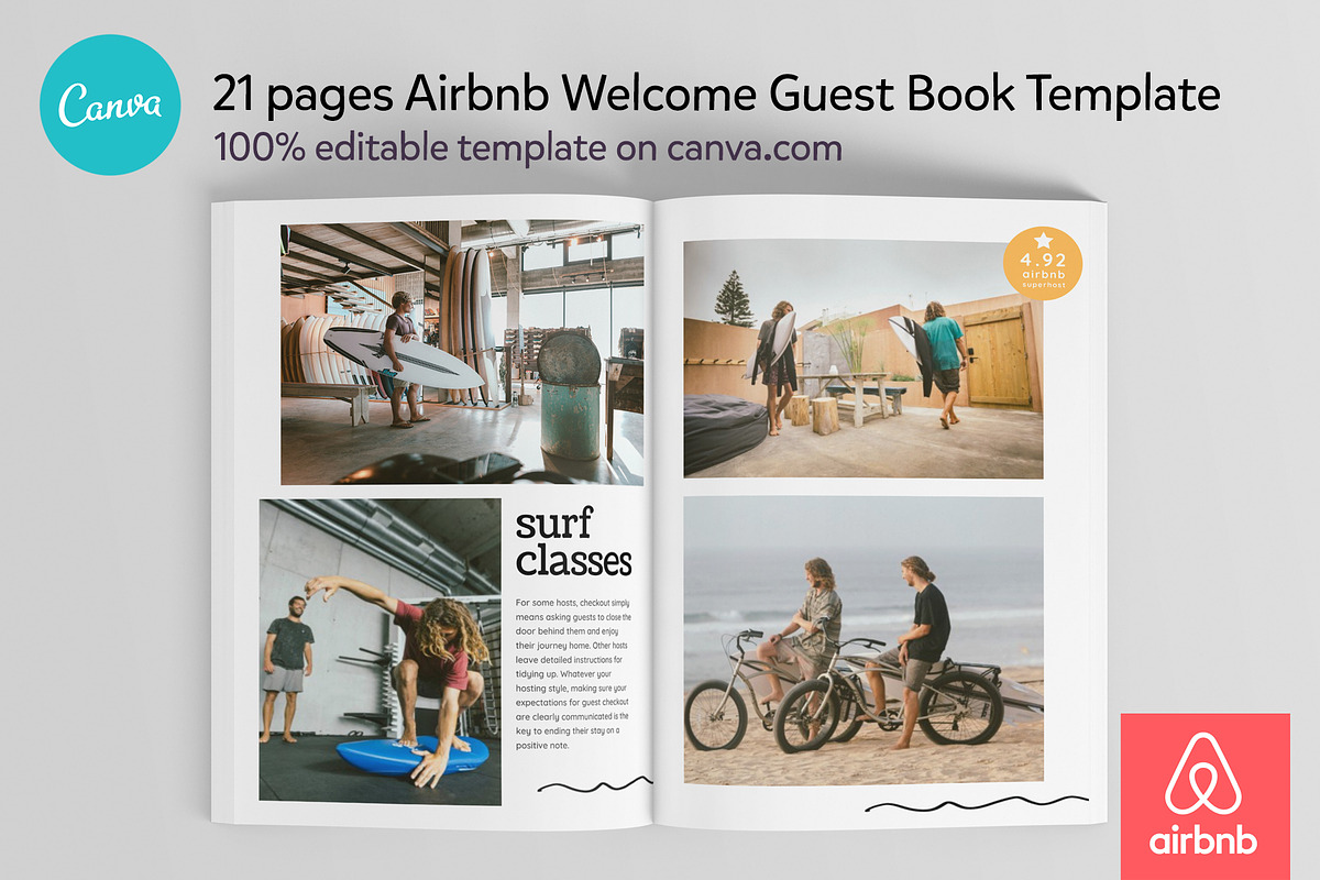 Airbnb Guest Book Canva template, a Templates & Theme by DeLaGranSiete (Photo 9 of 13)