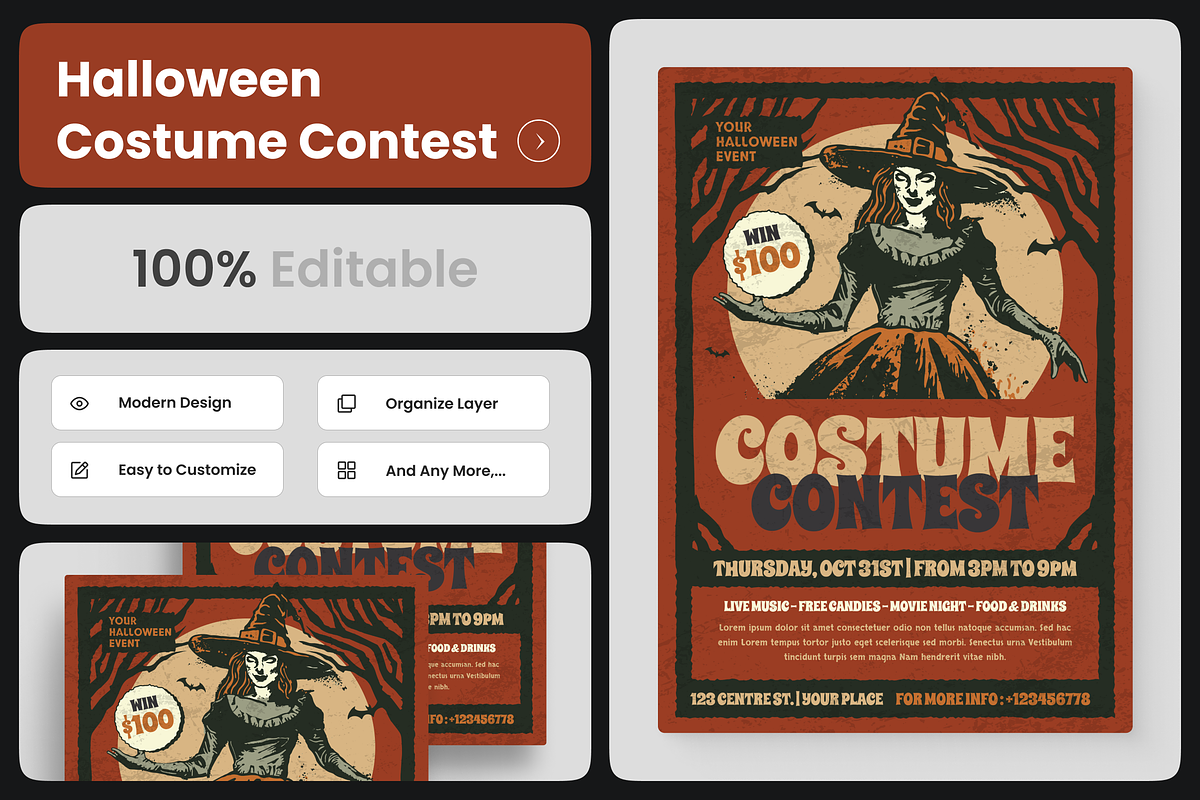 Halloween Costume Contest Flyer, a Flyer Template by Annora Studio (Photo 1 of 5)