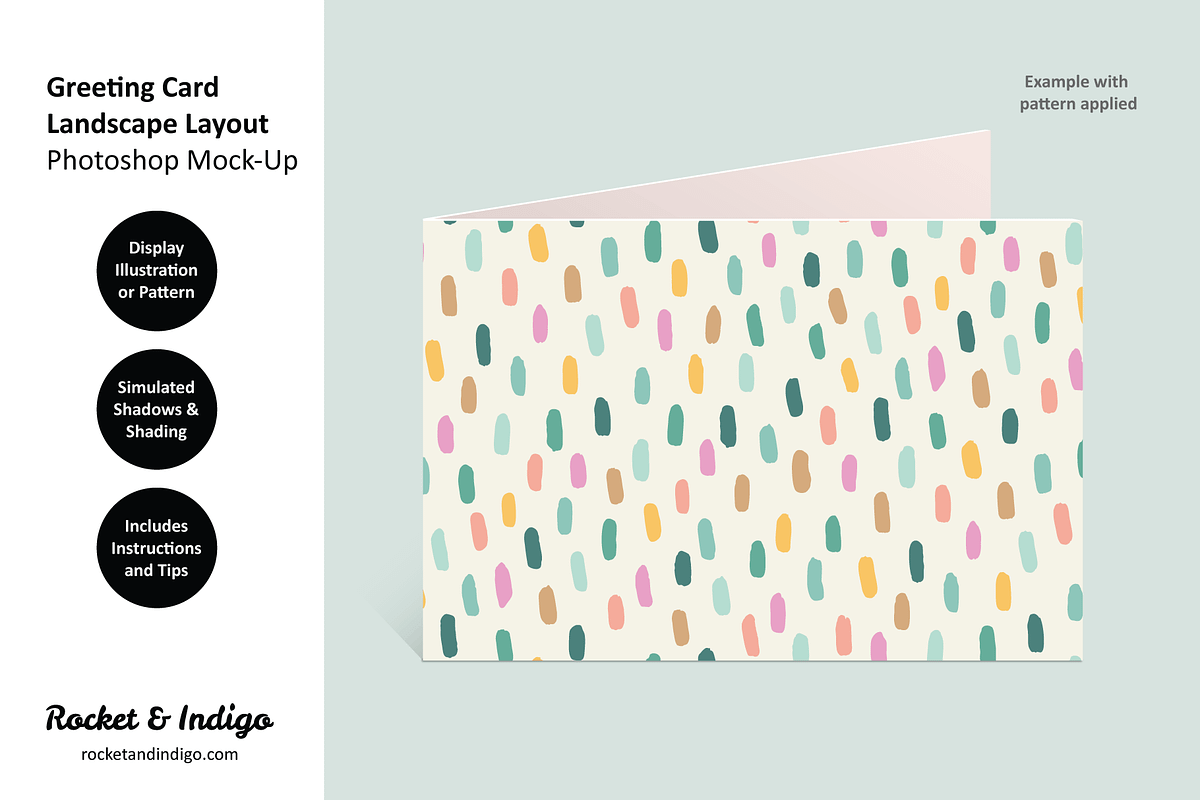 3 Greeting Card Photoshop Mock-Ups, a Print Template by Rocket & Indigo (Photo 9 of 10)