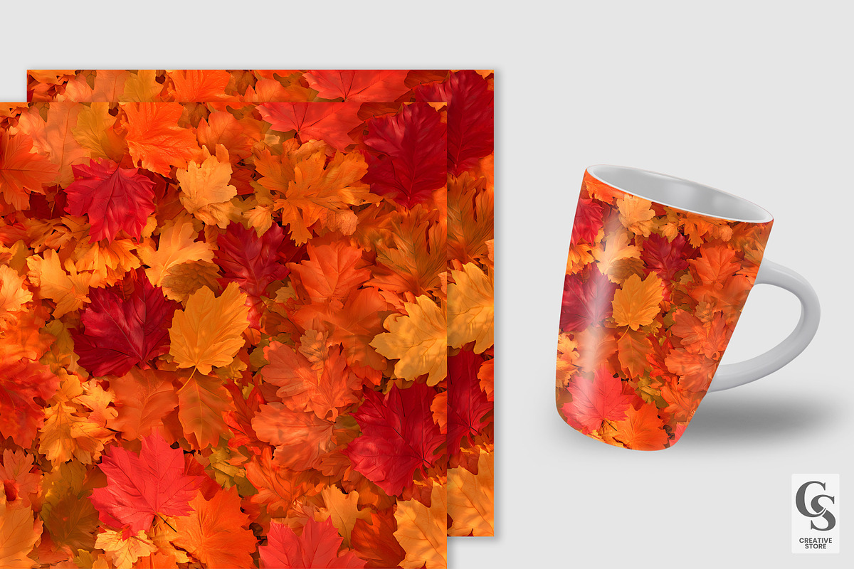 Vibrant Fall Leaves Seamless Pattern, a Pattern Graphic by Creative Store (Photo 3 of 5)