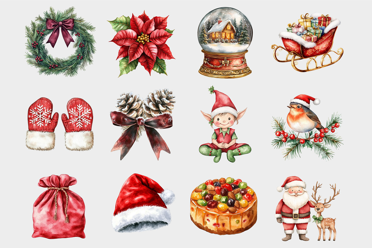 Cute Christmas Clipart, a Seasonal Illustration by Design Market (Photo 4 of 4)