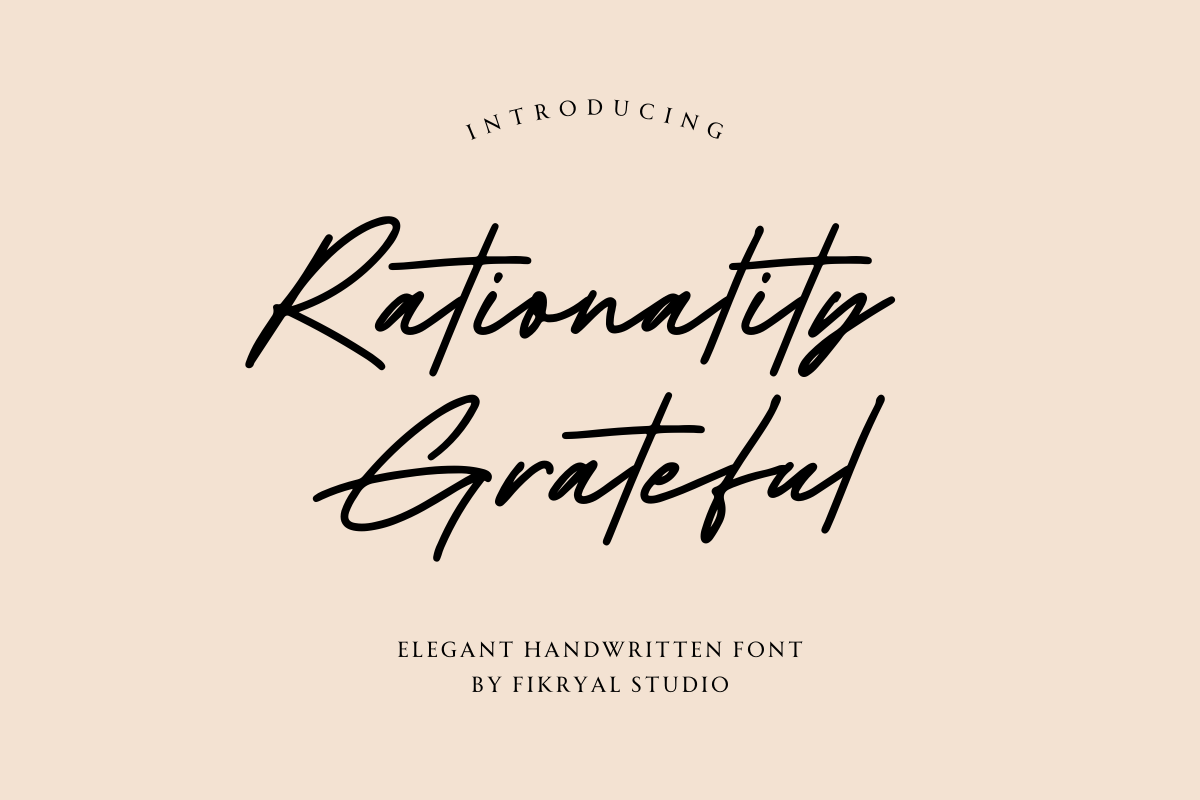 Rationality Grateful, a Script Font by Fikryal Studio (Photo 1 of 8)