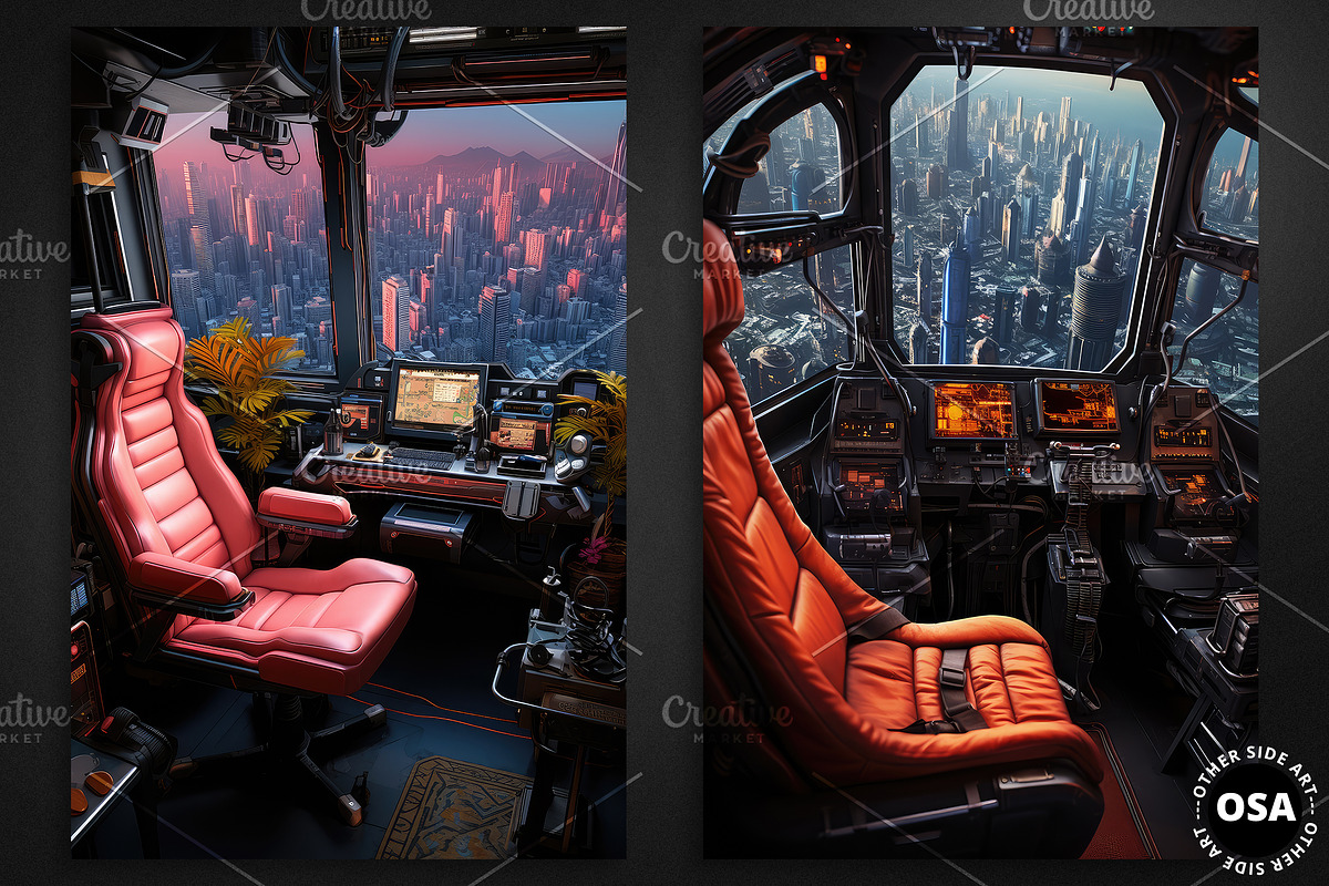 Cyberpunk Vehicle Interior Poster, a Background Graphic by Other Side Art (Photo 2 of 5)