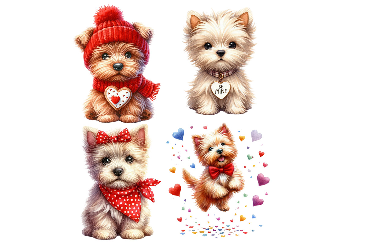 Whimsical Valentine Dogs Clipart, an Illustration by Designworld (Photo 4 of 4)