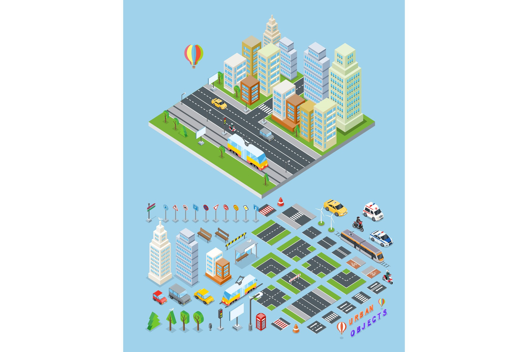 City landscape & urban objects, an Object Graphic by robuart