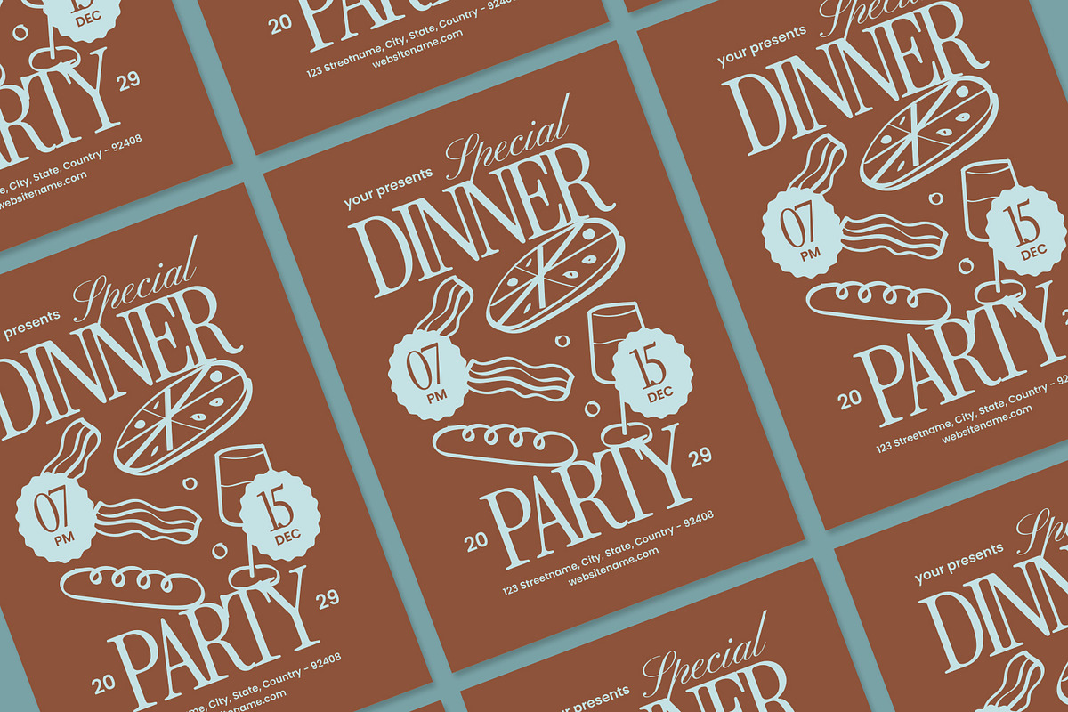 Dinner Party - Flyer, a Brochure Template by Izdihaar_Studio (Photo 2 of 3)
