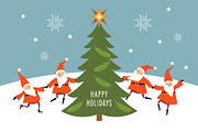 Christmas Gnomes, a Seasonal Illustration by lenlis (Thumbnail 5 of 6)