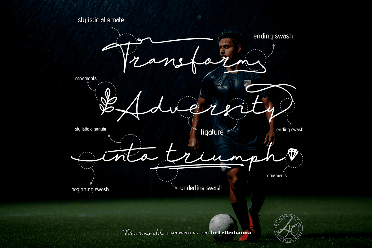 Moonsilk Font, a Handwritten Font by Letterhanna Studio (Photo 3 of 15)