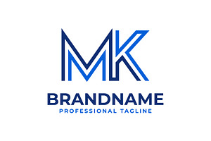 Letter MK Line Monogram Logo