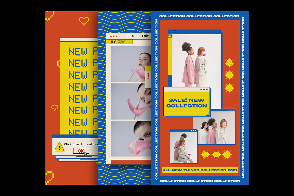 Retro 90s Instagram Pack, a Social Media Template by Pixflow (Photo 5 of 9)
