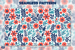 Simple Flowers - Pattern Background