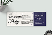 Elegant 2025 New Year Party Ticket, a Card Template by MightyDesign (Thumbnail 2 of 6)
