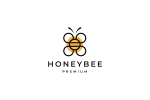 honey bee nature line logo design, a Branding & Logo Template by devastd