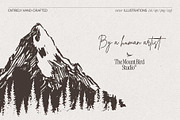Mountain Landscape Engraving Set, a Seasonal Illustration by TheMountBirdStudio (Thumbnail 3 of 9)