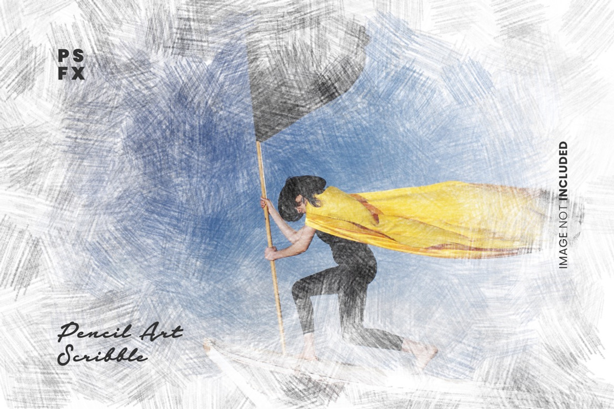 Pencil Art Scribble Photo Effect, a Layer Style Add-On by WudelMbois Studio (Photo 2 of 3)