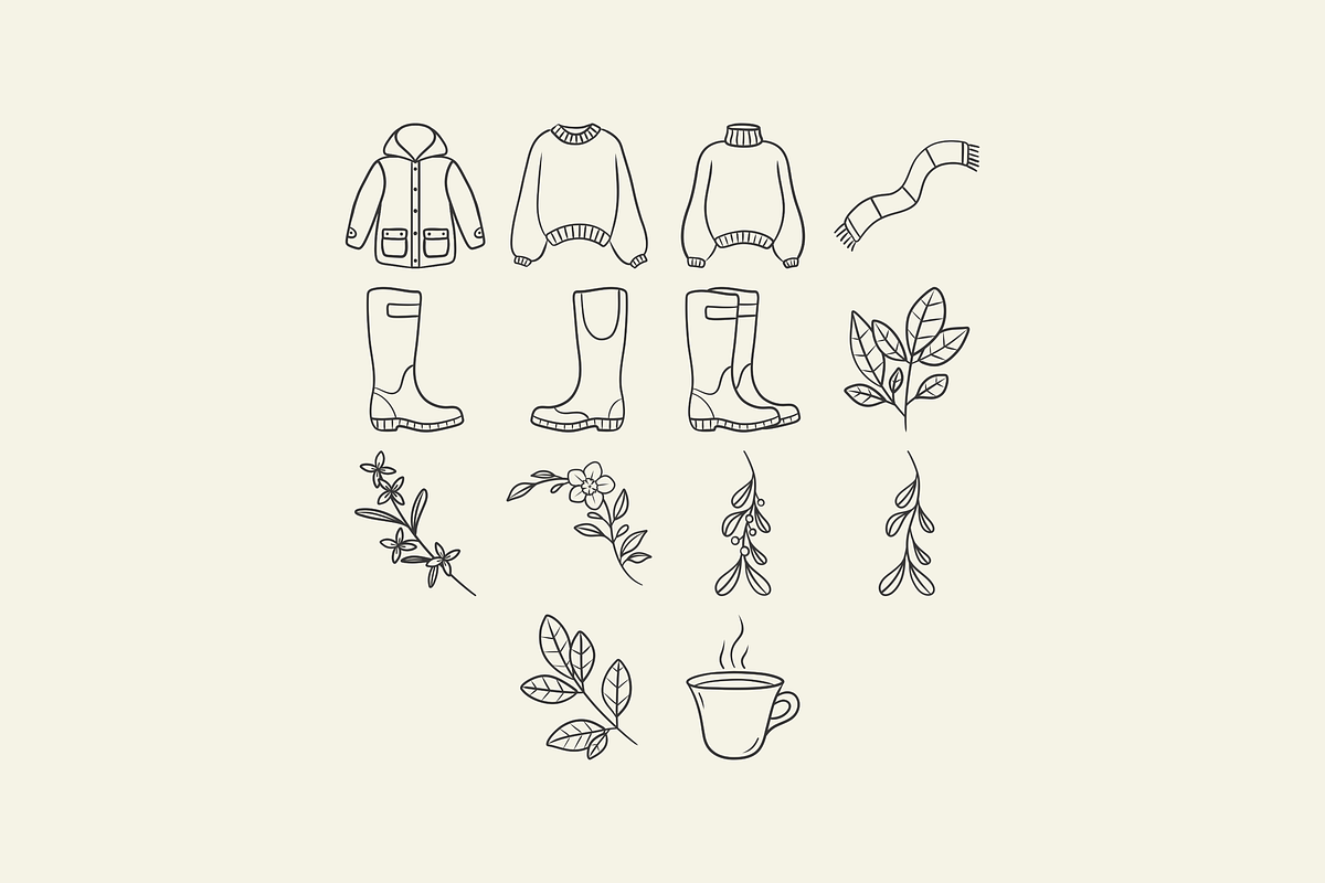 Hand Drawn Winter Illustrations, an Illustration by HonestiesPrintS (Photo 2 of 5)