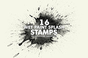 Wet Paint Splash Photoshop Brushes, a Brush Add-On by AB-TheDesigner (Thumbnail 1 of 3)