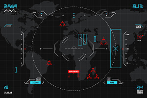 HUD and GUI set. Futuristic UI