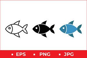 Geometric Fish Vector Icon Graphic, a Solid Icon by Artonix