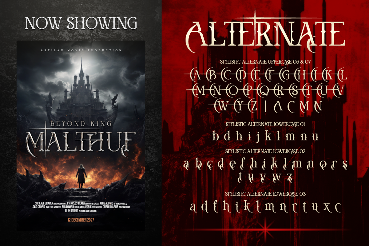 Aethrim - Dark Fantasy Serif, a Blackletter Font by Artisan Themes (Photo 8 of 12)