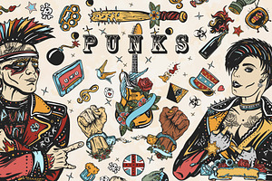 Punks old school tattoo