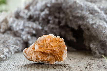 Baryte mineral and orange Vanadinite, a Nature Photo by Andriana Syvanych