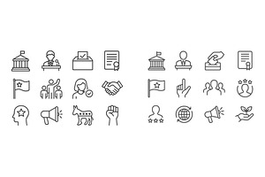 Icons representing democracy, voting, an Object Illustration by ZinetroN