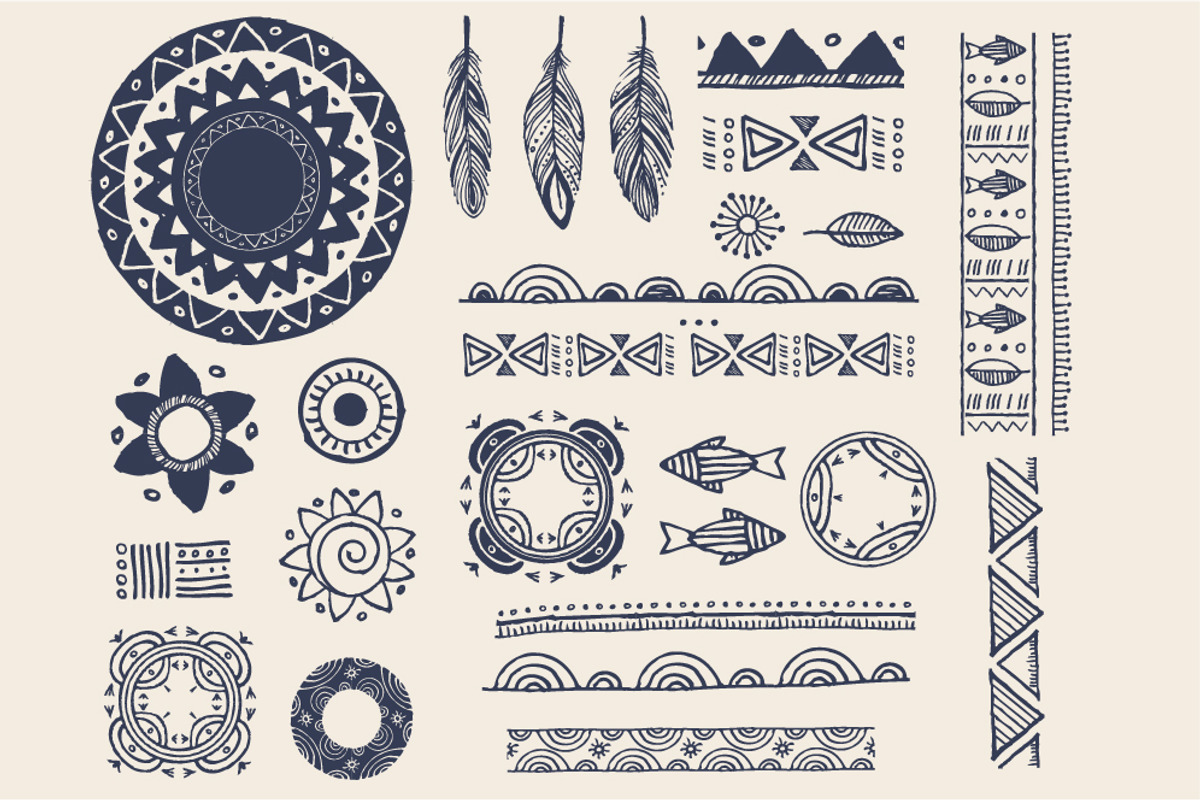 Boho & Ethnic set. Patterns + icons, a Pattern Graphic by Marish