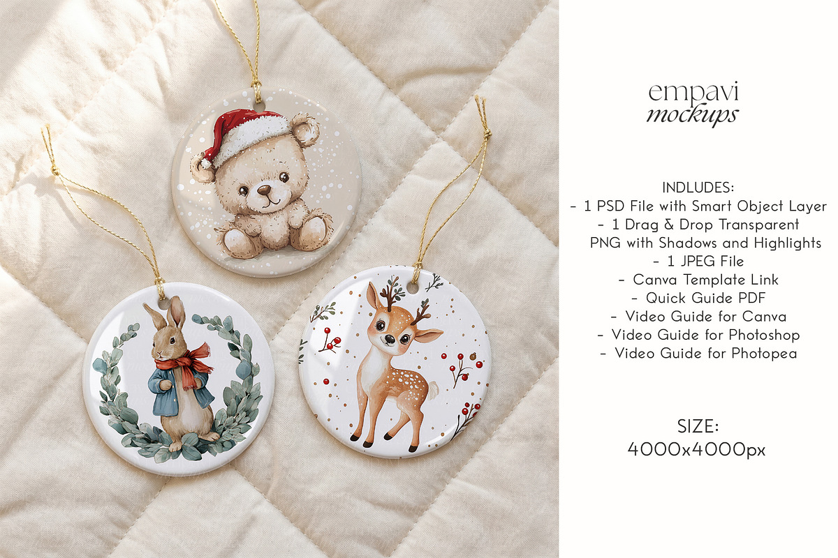 Ornament Mockup Set of 3, a Household Mockup by EmpaviMockups (Photo 5 of 5)
