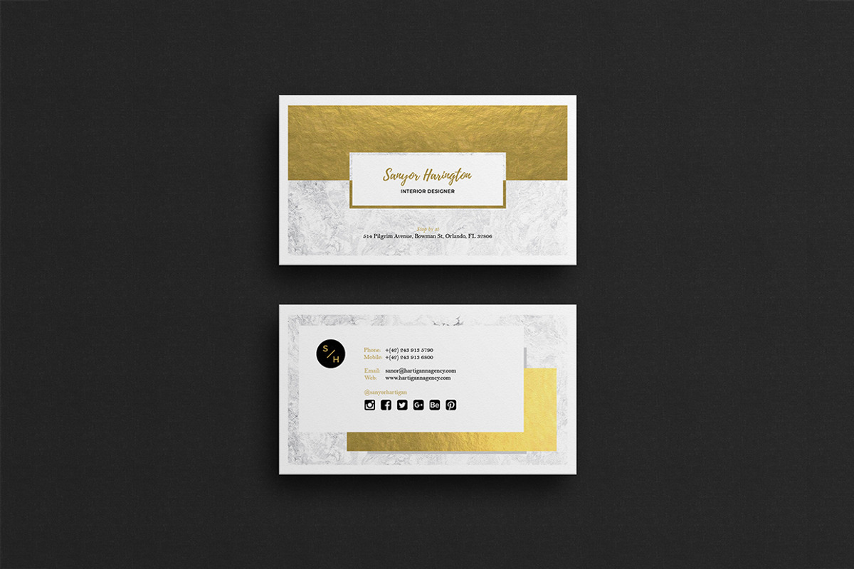 Gold marble business card, a Business Card Template by GraphicsEgg (Photo 1 of 4)