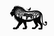 Lion Silhouette Vector Illustration,, an Illustration by Amazin_art (Thumbnail 21 of 21)